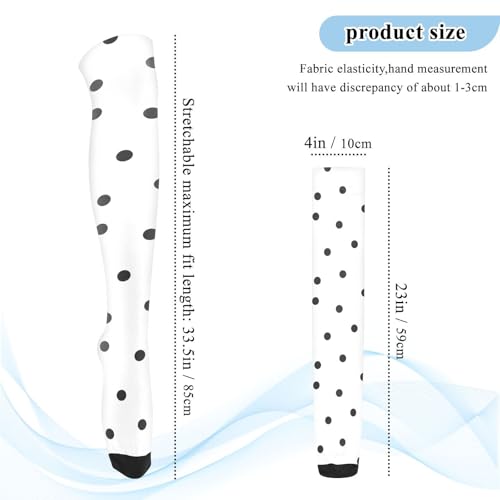 Small Black Polka Dots White Thigh High Socks Long Boot Stockings Elastic Knee High Socks for Women Leg Warmers3