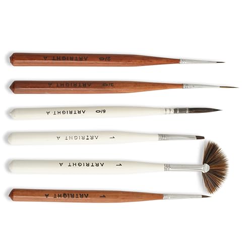 Image of Cylindra Liner Brush Set (6pcs) - Fine Detail & Miniature Painting Brushes with Artiflex Micro Synthetic Filaments for Acrylic, Watercolor, Model & Nail Art