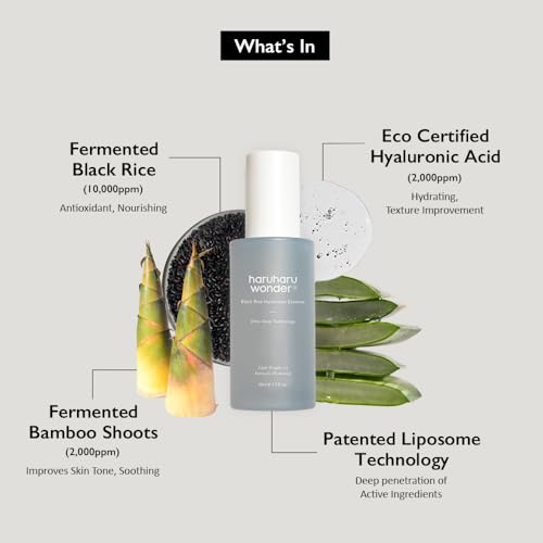 Image of [Haruharu Wonder] Black Rice Hyaluronic Essence 1.6 fl oz (50ml) Fermented Black Rice Hydrating Facial Serum