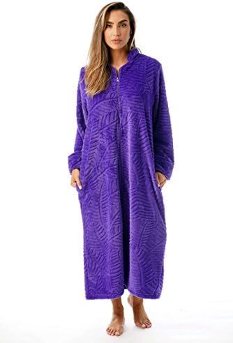 Just Love Plush Zipper Lounger Robe 6729-PUR-M