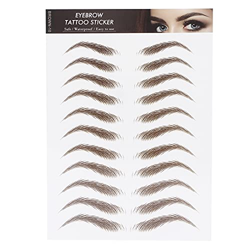 Pegatinas de Tatuaje de Cejas Deosdum, Pegatina de Transferencia de Cejas Impermeable, Ceja Instantánea de Larga Duración, Natural Y sin Rastro para Mujeres Y Niñas(MARRÓN-10)