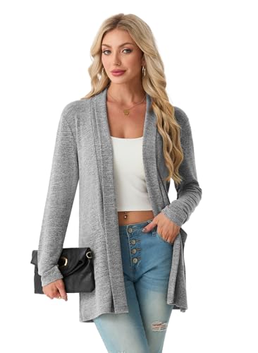 QIXING Women's Casual Knit Cardigan Long Sleeve Loose Autumn Lightweight for Ladies — view 2