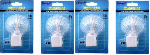 Dependable Industries inc. Essentials 2 Pack Sea Shell LED Night Light On/Off Switch (Pack of 2) image 5