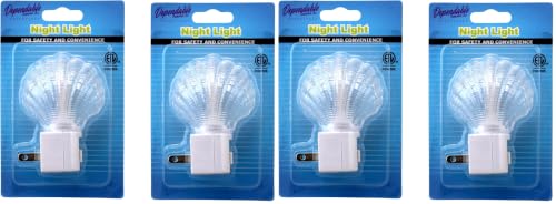 Image of Dependable Industries inc. Essentials 2 Pack Sea Shell LED Night Light On /Off Switch (Pack of 2)