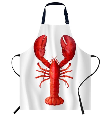 Smooffly Lobster Apron Unisex Adjustable Bib Apron Cooking Kitchen Chef Women Men Aprons for Home Kitchen, Restaurant,Coffee House,Shop,Garden