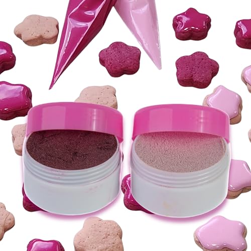 All Natural Pink and deep pink Food Coloring Powders Set | Perfect for cake decoration, cookie Frosting, Icing & Drinks | Dye-Free, Plant-Based, Kosher, Flavorless | No Carmine, No Annatto | By Pixie Dust | Large 2 Jars (0.40 oz / 11g Each) 22g Total.