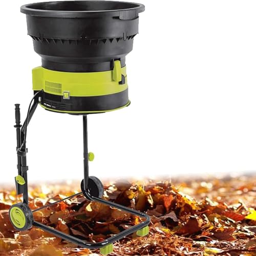 Broyeur de feuilles électrique 8 000 tr/min sans lame Entonnoir de 54 cm de diamètre avec sac de collecte pour feuilles de jardin avec roulettes