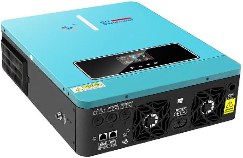 Xijia Inversor Híbrido 3600W Onda Senoidal Pura com Carregador Solar MPPT 120A, DC 24V para AC 120V 60Hz, Conversor Solar para Uso Residencial e Cabana Off-Grid, Potência Máxima PV 4200W, DC 60–500V