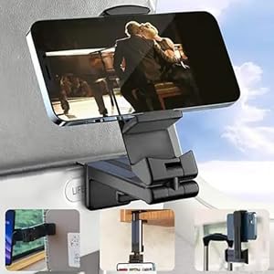 AnHome Airplane Phone Holder Mount Travel Essentials, Universal Handsfree Plane Cell Phone Holder Stand for Flying 360 Rotation, Flight Accessories Airplane, Must Haves for Desk, Tray Table