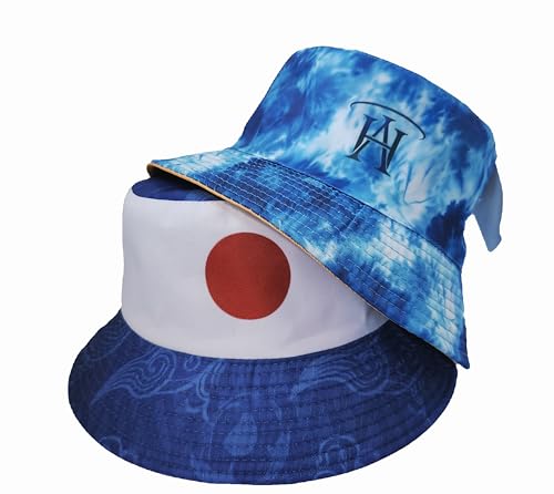 Hall of Aura Reversible Bucket Hat - 2026 Soccer World Championship Fan Apparel - Lightweight, Packable Unisex Hat for Match Day & Trav (Japan) Blue