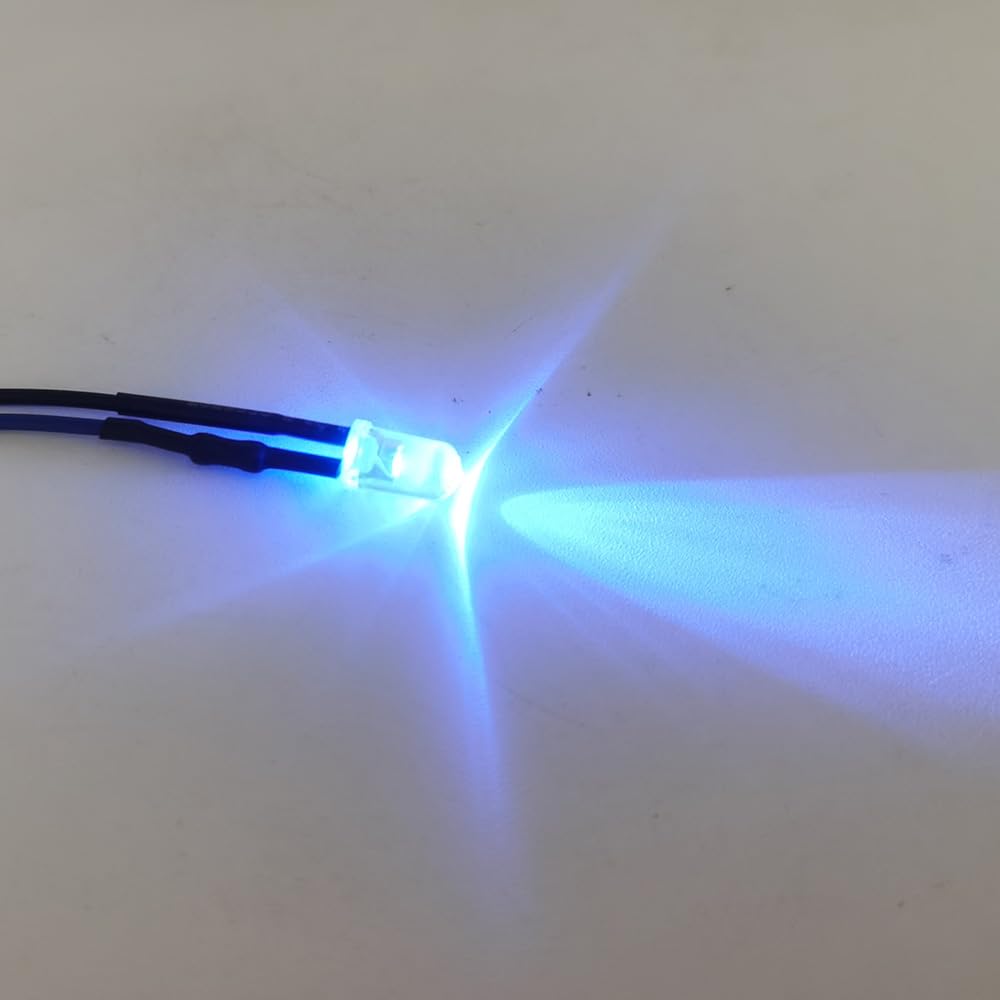 Luci LED Lampeggianti 12V 5mm Blu Diodi Precablati 20,1cm DC12V per Progetti