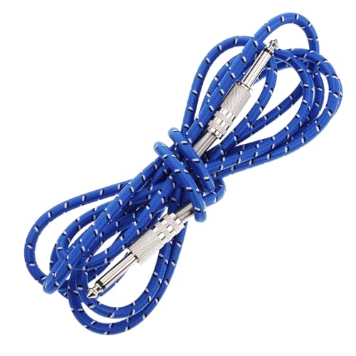Vaguelly Blue Electric Guitar Audio Cable, 6.35mm Mono Plug