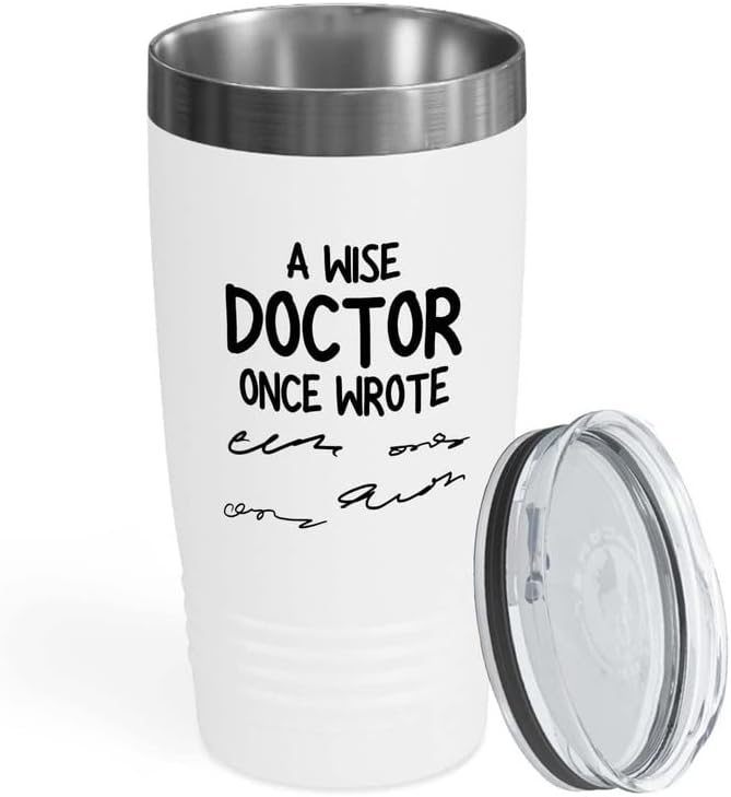 Pharmacist White Edition Viking Tumbler 20oz - Wise Doctor A - Nurse Doctor Chemist Pharmacy Technician Patient Practicioner Laboratory Research Technologist