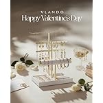 Vlando 3 Tier Jewelry Stand Organizer with Tary, Leather Jewelry Holder Display for Women, Gold Jewlery Holder Display for Necklace, Earring, Bracelet, Rings - White - Image 2
