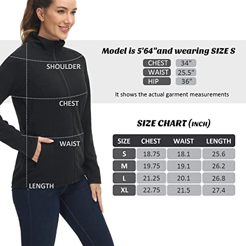 Puzeer Women's Long Sleeve Sweater Fleece Zip Up Speckled Jacket With Pockets #TOP5
