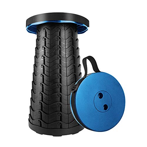 Ksera Telescópico Taburete Plegable, Portátil Plastico Asiento de Taburete Plegable Ligero para baño de Cocina Interior, Acampar al Aire Libre Pesca Senderismo Carga máxima 397 LB (Azul)