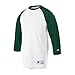 Champion Raglan Baseball T-Shirt_White/Dark Green_3XL