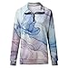 Clothes Pay,Fall Sweat Shirts Winter Fashion Long Sleeve Zipper Side Split Tie Dye Textured Print Women's Long Sweatshirt (b-AC, XL)