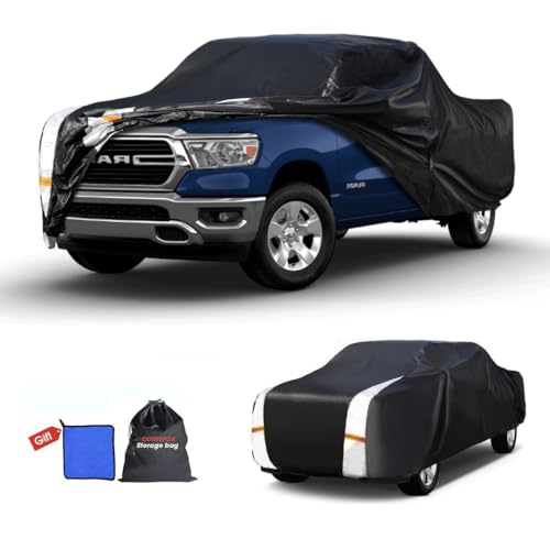 Image of Ram 1500 /2500 /3500 Truck Cover Custom Fit 1994-2026 Club /Extended /Quad /Regular Cab SB (6.3'-6.6') with Door Zipper, 12 Layers Full Exterior Pickup Truck Cover Waterproof All Weather.