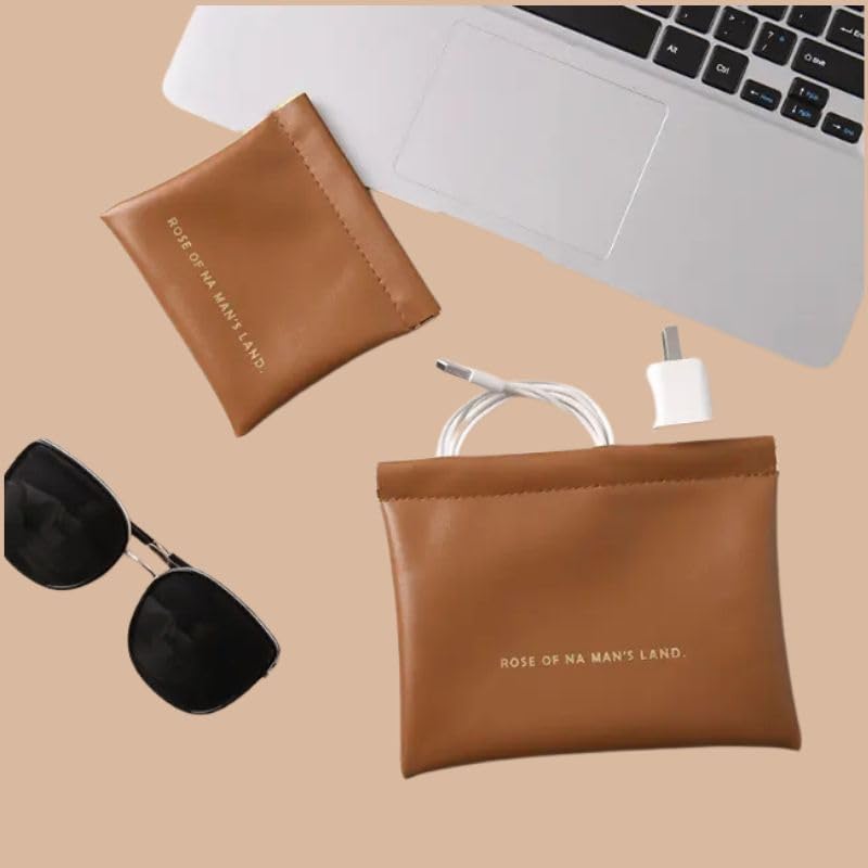 Image of Waterproof PU Leather Cosmetic Makeup Pouch | Stylish Beauty Organizer Bag for Brushes, Cosmetics & Toiletries (Large Pack of 4)