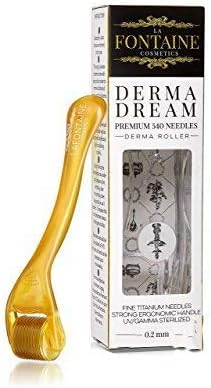 Premium Derma Roller 0.25 mm Microneedle Kit - 540 Titanium Needles for Face & Body - Includes Bonus Storage Case & Instructions