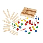 Melissa & Doug Wooden Construction Set in a Box – 48-Piece Pretend Play Kit with Nuts, Bolts & Screwdriver – Developmental Toy for Kids Age 3 Plus