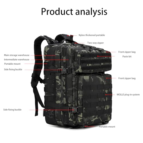 Sac à dos tactique pour randonnée et ordinateur 50L