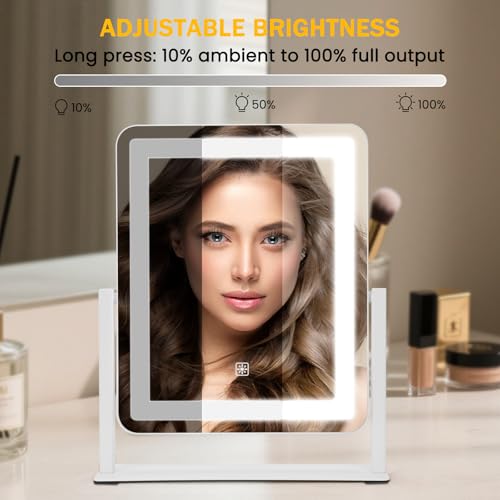 Espejo de tocador rectangular con luces LED 12x15 pulgadas miniatura 3