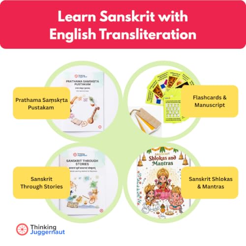 Image of Sanskrit Learning Books for Kids | 3 Sanskrit Books for Beginners with Stories, Shlokas-Mantras, 20+ Activities, Flashcards & Make Your Own Manuscript