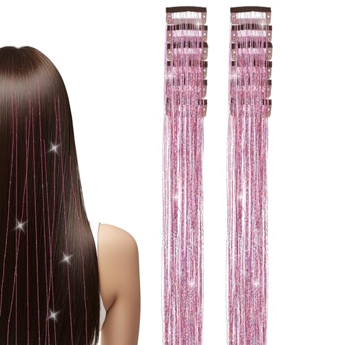 12 extensiones de cabello brillantes resistentes al calor, 50 cm, resistentes al calor, con brillo y brillo resistentes al calor