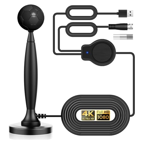 ISTOVO Antena de TV Digital HD 4K/1080P para Interiores y Exteriores, Omnidireccional, con Alcance de Más de 193 Km y Amplificador.