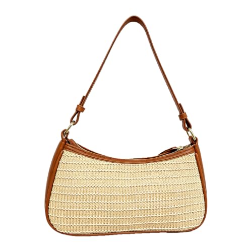 Image of Shoulder Bags for Women Leather Hobo Sling Tote Handbag Retro Clutch Purse with 2 Removable Straps and Zipper Closure