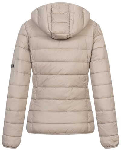 Geographical Norway Winter Jacke Steppjacke Parka Kapuzenjacke Outdoor Leicht und warm, Farbe:Beige, Größe:M (38)