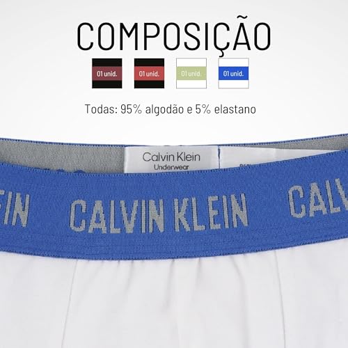 Calvin Klein Kit 4 Cuecas Low Rise Trunk Boxer Masculina Original, 2 Pretas - 2 Brancas, G