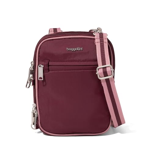 Image of Baggallini Securtex Anti-theft Mini Everything Crossbody Bag, 6.3 inchx8.25 inch Rfid, Locking Zippers & Cut-resistant Strap
