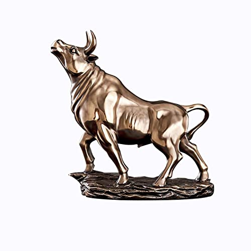 Stier statue deko,Bulle und bär skulpturen modern,Bull Figur Feng Shui Statue, Büro dekoration,Schreibtisch deko Home Decoration,Stier vertritt viel Glück der Karriere und des Reichtums (30*12*30cm)