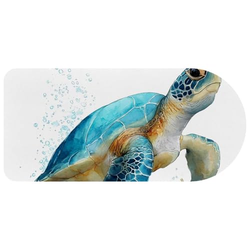 Grand tapis de clavier de jeu aquarelle marine avec finitions durables et précises