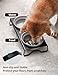 Ceramic Grey Dog Bowl Set - 6 inch Wide Pet Food & Water Bowls, Elevated Feeding Porcelain with Metal Stand for Indoor Cats and Medium Dog,2 Bowls+1 Stand Set for Wet and Dry Food