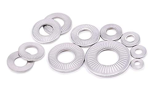 175pcs metric 304 stainless steel serrated conical spring washerconical knurled spring washerbelleville washer assortment kit- 7 size m3 m4 m5 m6 m8 m10 m12