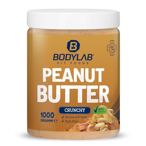 Bodylab24 100% Peanut Butter 1000g, Erdnussbutter ohne Zusatzstoffe, Crunchy