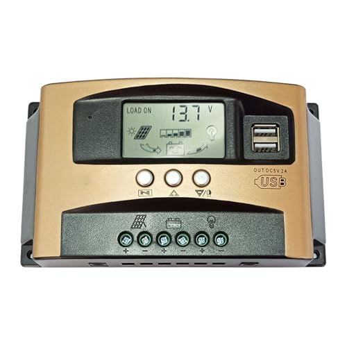 Cargador solar: potencia de entrada fotovoltaica, Corriente de carga máxima técnica de 17 cm MP-PT - Pantalla LCD Controlador solar para sistemas de 12V/24 V con carcasa impermeable y control preciso