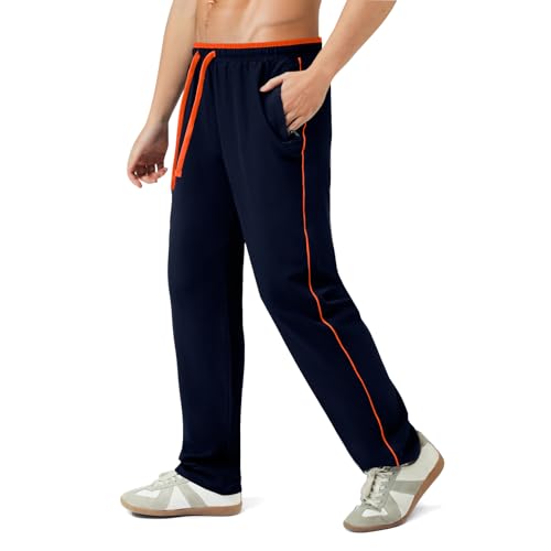 LOLLi kidz Men's Loose Fit Comfy High Performing Athletic Outdoor Sweatpants Lightweight with Zipper Pockets Black/Royal Blue - image 3