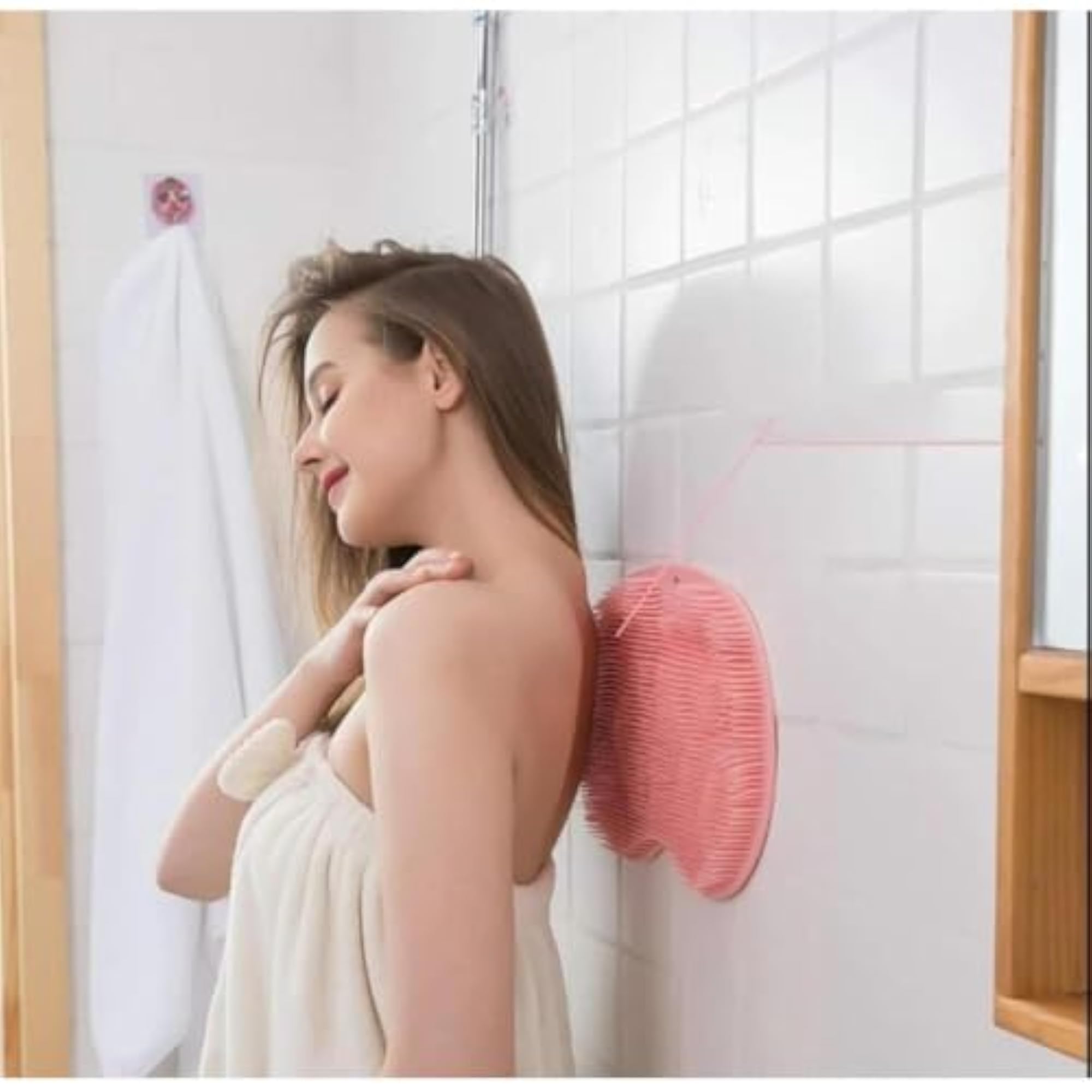 Silicone Foot Scrubber Shower Mat with Massage Bristles (PACK OF 2)