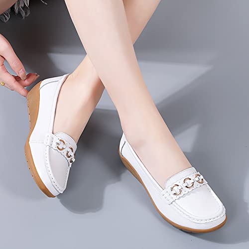 Mocassim feminino confortável para caminhada sem cadarço de couro mocassim confortável sem salto sap