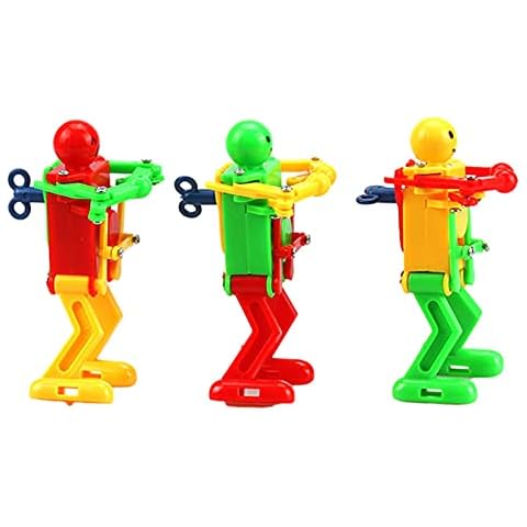 Sroomcla Toy Robots Colorful Spring Clockwork Dancers Dancing Robots Baby Children's Toys Swing Function Robots Partner Children's Role Playing Robot Theme Gift Party Activities Cover