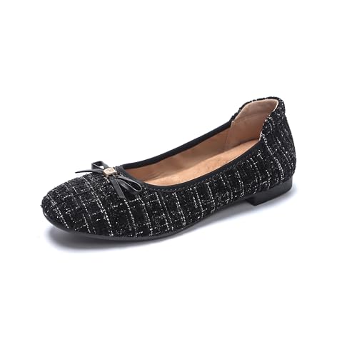 Image of Women's Comfortable Round Toe Bow Ballet Flats Shoes