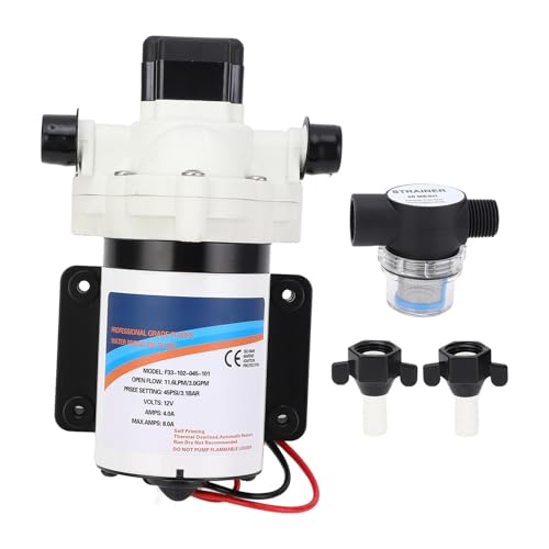 Bomba de agua fresca XTEVU RV, bomba de diafragma de 12V DC, compatible con jardín de caravanas de yates marinos, bomba de agua autopista de 3.0 gpm 45 psi