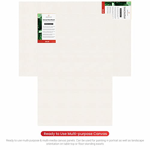 Image of Scholar Art Hobby Series 04 Oz (230 GSM) 100% Cotton Canvas Panel Board for Painting (White Blank Canvas Boards for Acrylic Paint, Oil Paint, Wet & Dry Media) | 20 inchx30 inch (50x75 cm), Pack of 6
