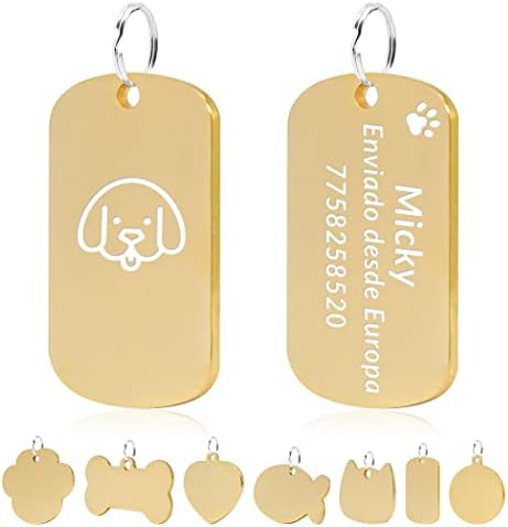 FUSIYU Cat Tags for Pets Engraved, Cat Id Tag Engraved, Pet Tag Engraving, Cat Id Tags, 25 x 25 mm Glitter Bling Pet Tag Engraved Cat, Zinc Alloy, Round, Rose Pink