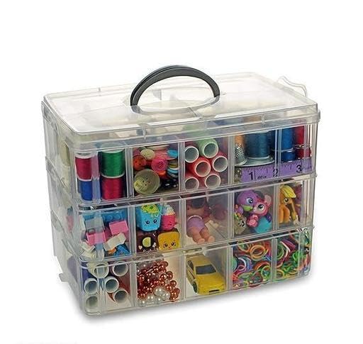 18 Grid Plastic Jewellery Organiser for Pills, Jewellery and Other Small Items(White)|Design - for Home and Kitchen-image-31